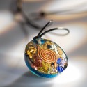 Pendentif générateur d’Orgone "Fleur bleue Mandala"