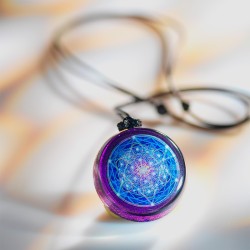 Pendentif générateur d’Orgone "Fleur Merkaba Cosmique"