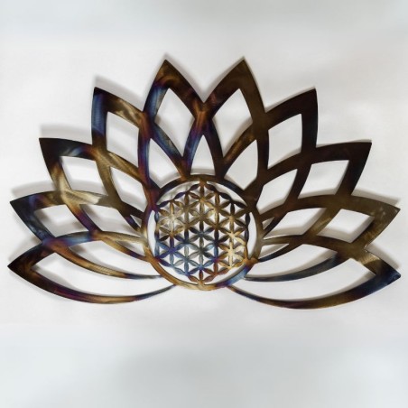 Décoration murale Fleur de Lotus avec une Fleur de Vie